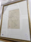 A vintage Henri Matisse artist's proof print signed in coloured pencil 'H Matisse'