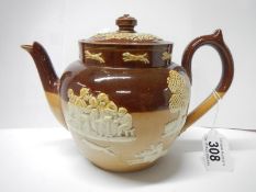 A Royal Doulton salt glaze teapot