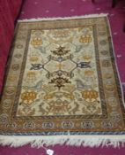 An Arabian patterned rug