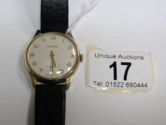 A 9ct gold Garrard presentation wrist watch