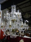 A good quality 12 light glass chandelier