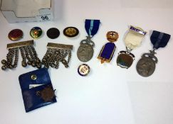 A mixed lot of Masonic medals, badges, fobs etc