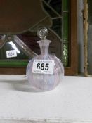 A Nailsea style Italian glass scent bottle with brush