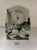 A Moorcroft Plantagenet clock, first quality,