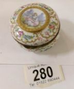 A European late 19th / early 2oth century porcelain enamelled pill box