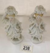 A pair of 19th century continental porcelain figures