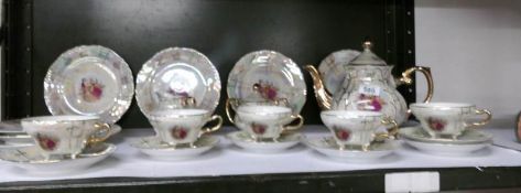 A part china tea set decorated with classical scene (21 pieces,
