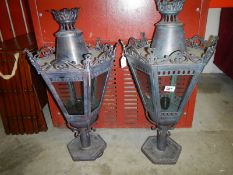 A pair of street lamp tops
 
These are modern items, in as new condition
Appear to have not