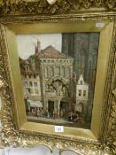 A gilt framed oil on board signed H Schulen,