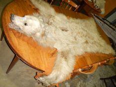 A bearskin rug