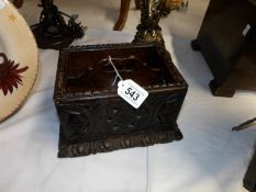 A 19th century carved oak stationery box