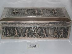 An ornate casket presented to Lady Grigg (wife of the Kenyan governor) by the Indian ladies of