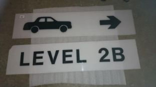 A pair of 1960/70's multi storey car park perspex signs