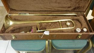 A Besson trombone in a Bach case