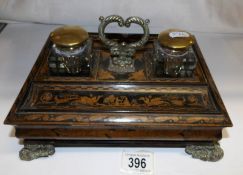 A regency chinoiserie double sided inkstand