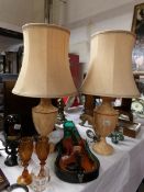 A pair of table lamps