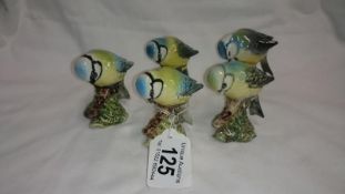 5 Beswick blue tits