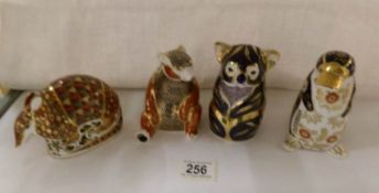 4 large Royal Crown Derby paperweights, sitting bear, armadillo, platypus and Kuala bear
 
This is