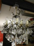 A good quality 12 light glass chandelier