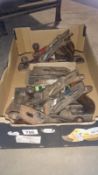 A box of woodworking planes