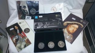 9 brilliant Royal Mint uncirculated £5 coins