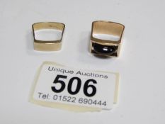 2 unusual hand made gold rings,