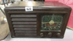 An art deco bakelite radio