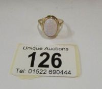 A 9ct gold ring set large opal, size P
 
This is in good condition