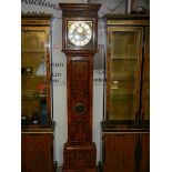 A brass faced marquetry inlaid Grandfather clock
 
Condition as per picture
Weights are brass