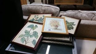 A quantity of framed and glazed prints