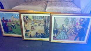 3 framed and glazed prints