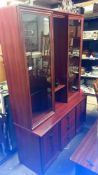 A mahogany effect wall unit