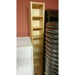 A tall CD rack