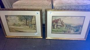 A framed and glazed watercolour signed C Gerring