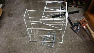 A metal cd stand and 2 others