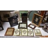 A quantity of pictures and picture frames