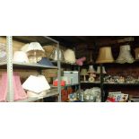 A large quantity of table lamps, lamp shades etc