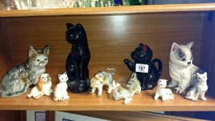 A mixed lot of cat figures etc