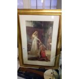 A framed and glazed print entitled 'The Accolade'
