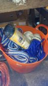 A large bucket of good rope