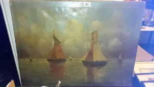 An oil on canvas seascape, initialled GDW 1937