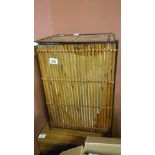 A bamboo linen bin