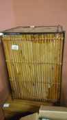 A bamboo linen bin