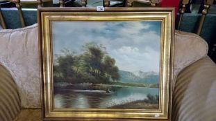 A gilt framed oil on canvas