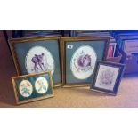 4 framed and glazed flora and fauna prints