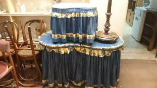 A dressing table with stool