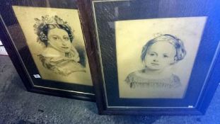 A pair of Victorian framed and glazed photographs