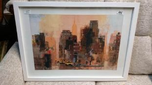 A framed and glazed New York scene