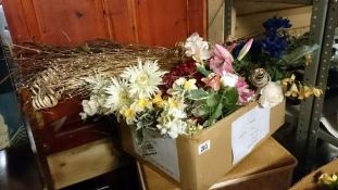 2 boxes of artificial flowers