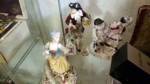 3 continental porcelain figurines